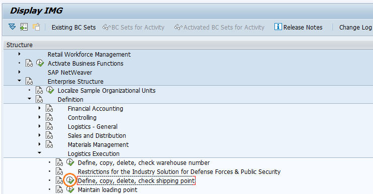 Define Shipping Point in SAP SD